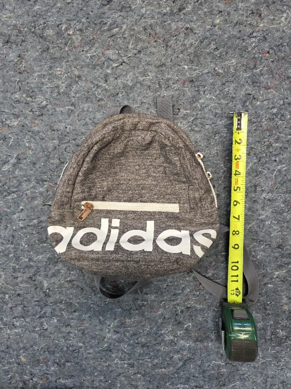 Addidas Mini Backpack Heather Gray With Golden Amber Pulls - Picture 5 of 11